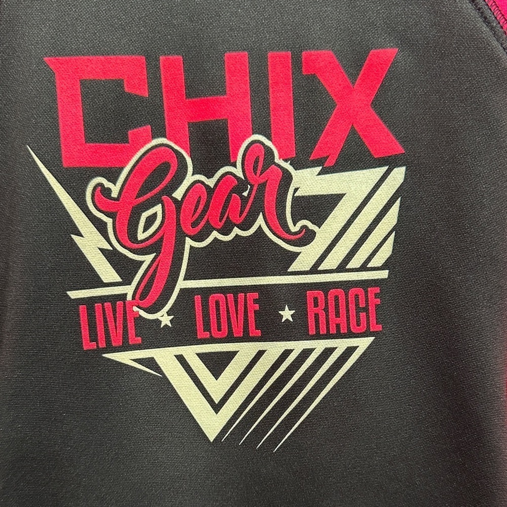 Chix Gear Black and Pink Full Zip Hoodie Size Large - Picture 3 of 10